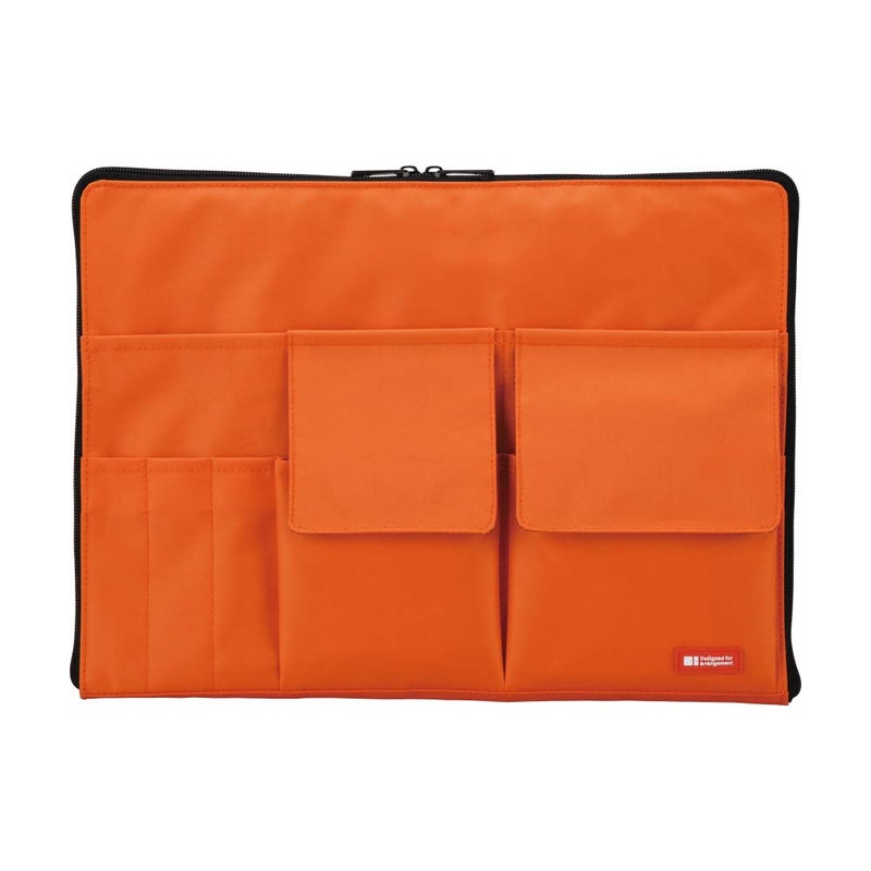 LIHITLAB Laptop Sleeve with Storage Pockets (Bag-in-Bag)  10 x 13.8 Inches  Orange (A7554-4) - Image 1